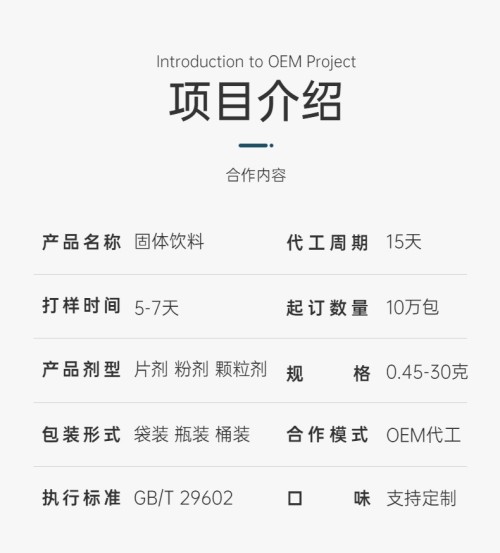 固体饮料代加工企业报价都会包含哪些项目